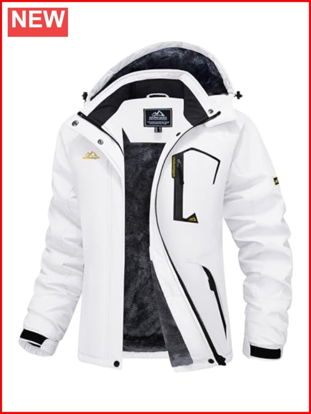 Women's Ski Jacket Waterproof Insulated Warm Snow Coat Fleece Lined Hooded